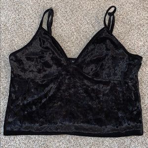 Black velvet crop top